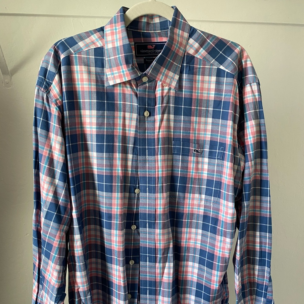 Vineyard Vines Plaid Button-down Shirt: XL